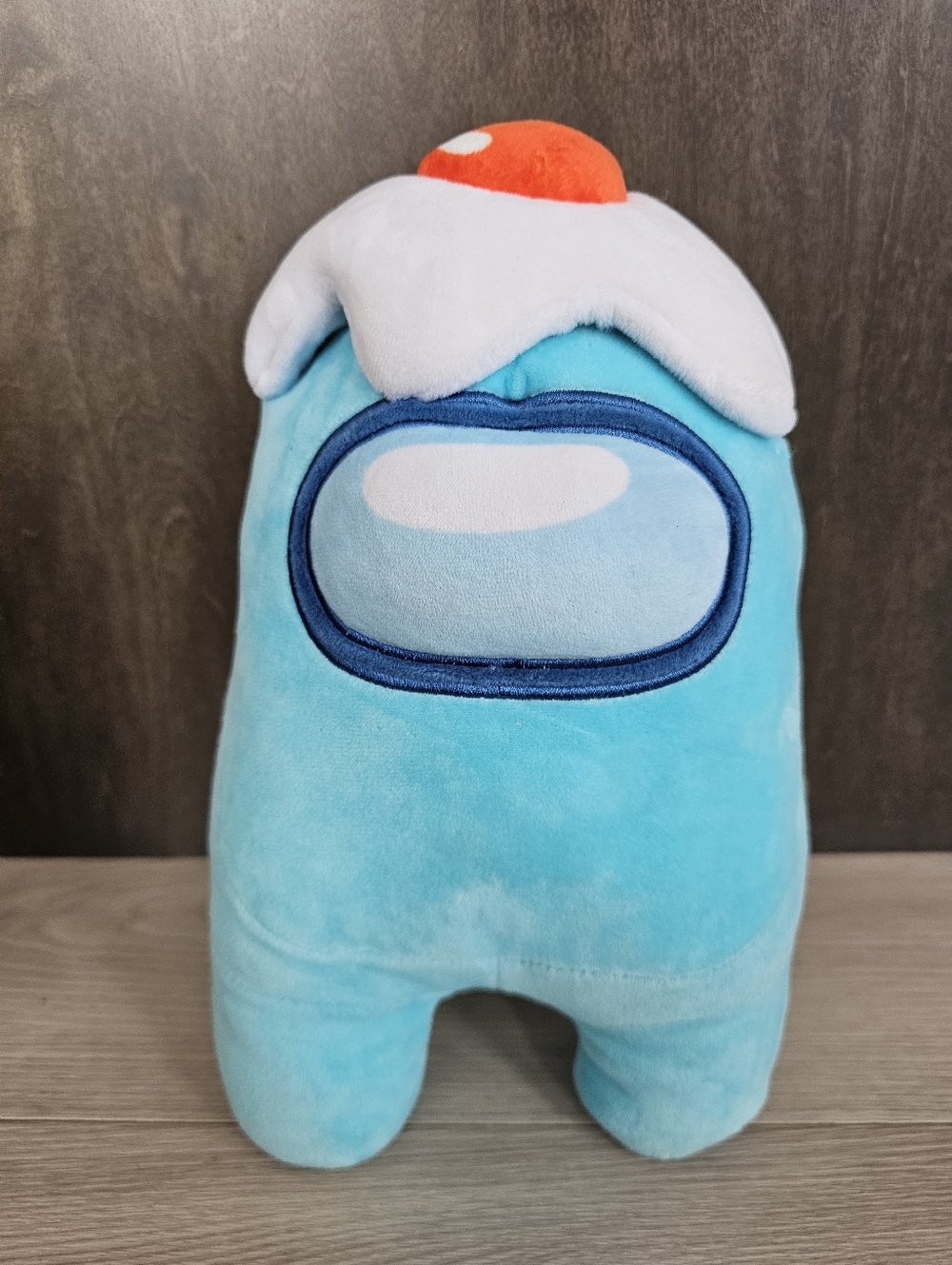 Among Us Light Blue Crewmate Wearing An Egg Hat 12" Plush